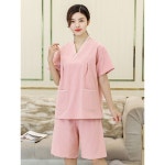 편안한 찜질 마사지복 사우나 목욕복 한증복 핑크레드 M : 탑딜마스터