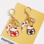 마네키네코 고양이 인형 2024 귀여운 예쁜 감성 애니메이션 마네키 네코 행운 포춘 코이노보리 키 체인 차량용 여성용 가방 D458 F778... 