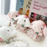 [지앤지] 선물하기 좋은 러블리 아이템 토끼인형 비즈 핸드폰스트랩 키링 열쇠고리 키홀더 가방고리 펜던트 : 엠와이유통