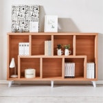 두꺼운 우드 낮은책장 거실 오픈선반형 수납장 와일드책꽂이장 H6252 : 구스상회