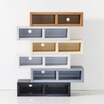 2칸 중블럭 거실장 미니 수납 정리장 컴팩트한 거실 인테리어 선반장 H6136 : 구스상회