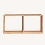 고무나무 1단 2칸 책장 중블럭형 원목 미니 선반형 정리 수납장 H6882 : 구스상회