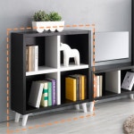 낮은 2단4칸 거실오픈선반장 심플한 우드 책장 깔끔한 책꽂이수납장 H6200 : 구스상회