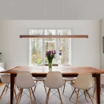 우드 리니어 펜던트 조명기구 LED 디밍 가능 천장 걸이 조명 조절 가능한 당구장 테이블 식당 주방 아일랜드 호두색 수작업 : 지지그린마켓