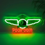당구장 네온사인, 안내 표지판 게임장용 디밍블, 당구장용 네온라이트 USB 전원, 당구대, 바, 펍, 클럽, 맨 케이브, 소년 선물 : 지지그린마켓
