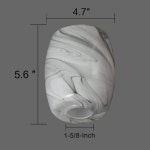 Anmire 2pcs 타원형 유리 램프 쉐이드 교체용 글로브 또는 가짜 대리석 텍스처가 있는 커버 펜던트 라이트 G0084용 직경 5.6인치 높이 1-5... 