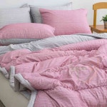 늘셋 소프트마이크로 간절기 이불 베개커버세트 SS 핑크 베개솜 별매 슈퍼싱글침구 기숙사이불 : 늘셋