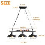 최고의 당구장 테이블 조명 기구, 게임룸 맥주 파티를 위한 당구 조명, 금속 램프 음영 3개가 있는 리얼 당구공 디자인 펜던트 램프(3개의... 