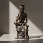 [여진불교굿즈] 무형문화재제작 청동미륵보살 반가사유상 불상미니어처30cm 박물관기념품  한국전통소품  국내생산 박물관굿즈 인테리어소품... 