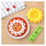 4개 세트 주먹밥형 캐릭터 밸브 쌀형 어린이 점심 점심판 토끼 꽃 돌고래 빼기형 스시 도시락 김 주방 인천 플라스틱 금형 홈 조식 점심 곰... 