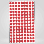 원형스티커 분류라벨 지름8mm 7매입 적색 동그라미 분류스티커 원형스티커 304R : 에프엔커머스