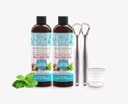 보물입니다 코코넛 민트 풀링 오일 구강 청결제 237ml 천연 치아 미백... 알코올 및 불소 무첨가 건강한 잇몸 상쾌한 입 냄새 구취 해결 : 브라더리버