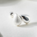 아린트렌디 실버925 피어싱 은 여자귀걸이 물방울 매트 글로시 6mm바 APD031 : 아린트렌디