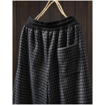 여성 슬랙스 바지 가을 겨울 네이비 체크 와이드 빈티지 슬림핏 일자 캐주얼 ADOR4 : 솜브레로스23