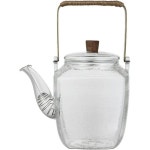 7498484 티팟 티메이커 티포트 차주전자 IwaiLoft 수제 내열 유리 차망 포함 주전자 구리 손잡이 점핑 홍차 과일차 리프티 꽃차 공예차... 