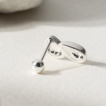 아린트렌디 실버925 피어싱 은 여자귀걸이 물방울 매트 글로시 6mm바 APD031 : 아린트렌디