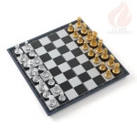 불꽃커머스 방과후보드게임 원목체스 접이식 자석 체스 36x36cm 골드 실버 : 불꽃커머스