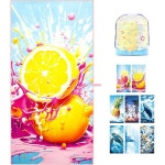 비치 타월 오버사이즈, 극세사 비치 타월 71x35 특대 비치 타월 극세사 풀 타월 비치 에센셜, 캠핑 에센셜, 유람선 에센셜 (갈매기) : 청담스타일1호