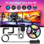 풋등 무드등 LED 모니터 백라이트 PC 스트립 조명 RGBIC 드림 컬러 게임 동기화 화면 스마트 Led 테이프 Win AU Plug Full Kit : 아따마트