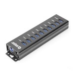 USBGear 10포트 USB 3.2 1세대 마운트형 충전 및 초고속 데이터 허브(5V/4A 전원 어댑터와 타입-A to-B 케이블 포함), 포트 기능 벽 표면... 