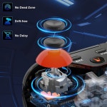 4G 블루투스 컨트롤러, 6축 모션, 2모터 스테레오 진동, 터보, 인체공학적 프로 PC/NS/안드로이드와 호환(Xbox/PS 없음, 검은 : JJ굿즈샵