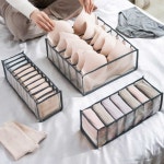 다용도 속옷 공간활용포켓정리 파우치 좁은 옷장포켓정리보관 언더웨어 기숙사옷장정리 수납 공간 브레이지어정리 칸막이 옷장수납함정리함... 