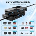 메모리 스틱 프로 듀오 어댑터 리더 - /PC/안드로이드/라이트닝 장치용 XD/MS/TF/CF/SD 카드 8 in 1, USB 2.0 포트 3개 포함 멀티 리더, C... 