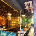 BSM-G102 정사각 골드 유광 97x97 자기질 모자이크 타일 화물 : 레전드 세라믹