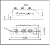 VFD 사용 MDC100B-16 3 상 다이오드 정류기 브리지 모듈 : 효성글로벌