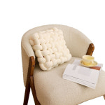 수제 자이언트얀 사각 방석 거실 소파 소프트 쿠션 인테리어 효과 밀크 화이트 : 사스가몰