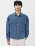 남성 데일리 간절기 데님셔츠 버튼 랩 포켓 면 신상 캐주얼 자켓 VXR061 : BELIVUS 빌리버스