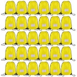 30팩 드로스트링 백팩, 벌크 DIY 짐 스포츠 신치 백팩 여성 남성용, 옐로우 Black 16 : 지지에코마켓