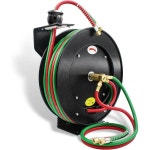 RX WELD 토치 호스 릴 자동 되감기식 1/4인치 x 50피트 9/16-18 B 피팅 옥시 아세틸렌 포함 : 와이케이아울렛