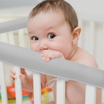 티칭용 PC 크립 레일 커버 3개 측면용 침대 가드 프로텍터 풀사이즈 크립용 리버서블 뉴그레이 : 바닐라하우스365