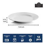 딸기 스트리트 7.5인치 케이터링 라운드 샐러드/디저트 접시 10개, 12개 세트, 화이트 Classic Salad Plate : 스마트JJ마켓