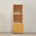 3단 고무나무 도어 수납장 400 내추럴 원목 감성 깔끔 정리 가구 N710 고급 : 구스상회