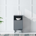 미니멀한 400 스몰 틈새 수납장 초슬림 소형 주방정리장 G2106 고급 넉넉한 : 구스상회