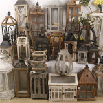 빈티지 랜턴홀더 대형 양초 결혼식 데코키 투명 거치대 오프화이트 J4910 : 토니몬타나