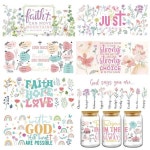 주는 인용구 Uvdtf 텀블러 랩, 473.2ml16온스 유리 물병용, 기독교 예수 꽃 전사 스티커 DIY 커피 머그 공예 장식 성경 : 아스트라글로벌