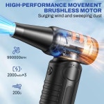 초강력 에어송풍기 에어건 터보 팬 충전식 블로워 990000RPM 브러시리스 에어 제트 휴대용 먼지 전기 건조기 진공 청소기 : 비엔씨엔