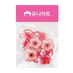 유니룸 전통 빨강 국화 매듭 고리 3개입 X10개 공예 재료 매듭끈 DIY만들기재료 : 일상생활용품추천샵