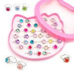 하트 보석 큐빅 반지 36종 세트 병원 어린이집선물 : 천사박스