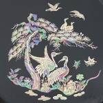 송학 나전칠기 자개 공예접시 : 경선칠기