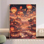 유화 그림그리기 DIY 크리스마스 풍경화 캔버스 색칠 J6658 클래식스탠다드 세트 30x40cm 수제DIY : 무시엠