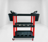 세차장 카트 이동식 공구차 정비 걸이 도구함 바퀴 후크 20개 B형 업그레이드 걸이판 : 마요르 마켓