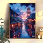 유화 그림그리기 DIY 크리스마스 풍경화 캔버스 색칠 J6658 클래식스탠다드 세트 30x40cm 수제DIY : 무시엠