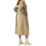 여성 트렌치코트 자켓 더블 긴 streetwear 가을 벨트 방풍 트렌치 옷깃 클래식 롱 : 찜꽁꿀템2
