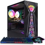 데스크탑 컴퓨터 본체 슬림 타워 STGAubron 게이밍 PC 데스크톱, 인텔 10세대 G5905 3.5G, 라데온 RX 580 8G GDDR5, 16G DDR4 RAM, 1T... 