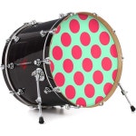 드럼헤드 가죽 팩 22인치 베이스 킥 드럼 헤드 키어스 폴카 도트 핑크와 블루용 비닐 스킨 데칼 랩 - 미포함 : P비컴퍼니