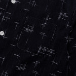 [유니버드72] Univerd72 41262 Print Corduroy Shirt (KASURI) - Black : HOUSTON JAPAN